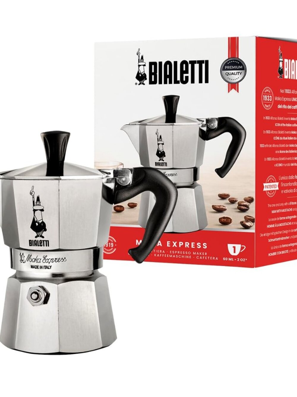 Bialetti - Moka Express: Iconic Stovetop Espresso Maker 1cup